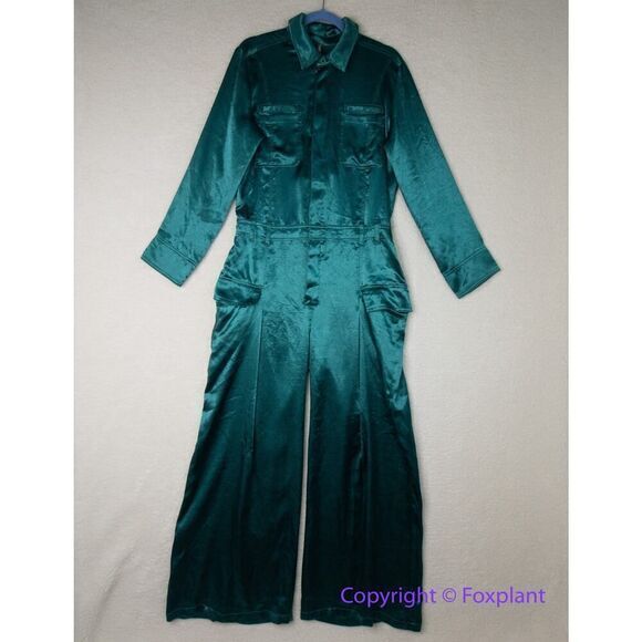 Free People Night Like This One-Piece Jumpsuit in green, size L - Picture 4 of 16